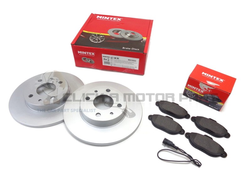 FIAT 500 1.2 2007-2015 MINTEX FRONT 2 BRAKE DISCS AND PADS SET NEW KIT