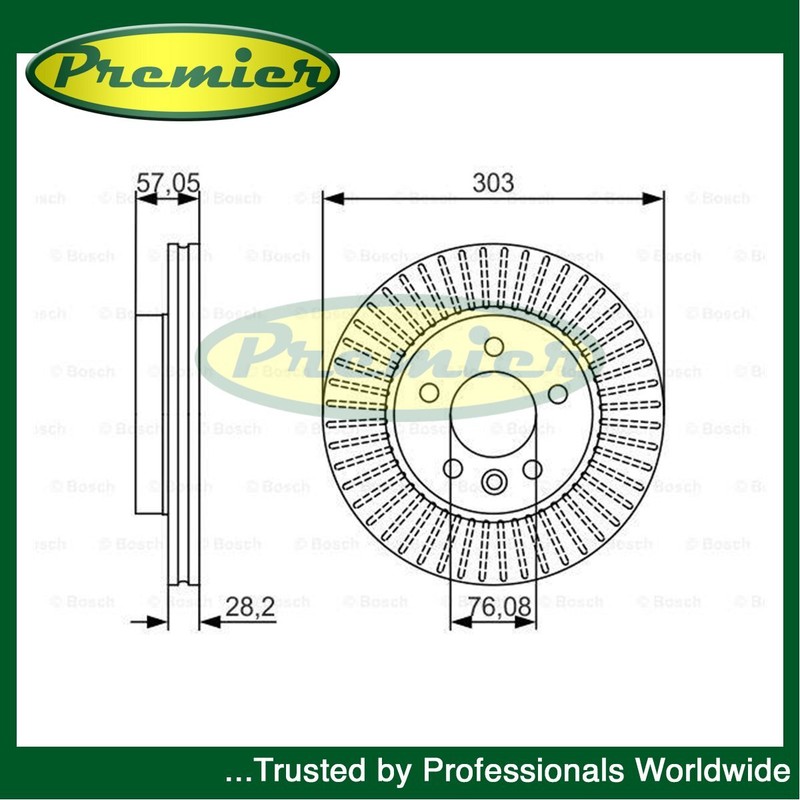 Premier Front Brake Disc Fits VW Amarok 2010-2022 2.0 TDi 3.0 + Other Models