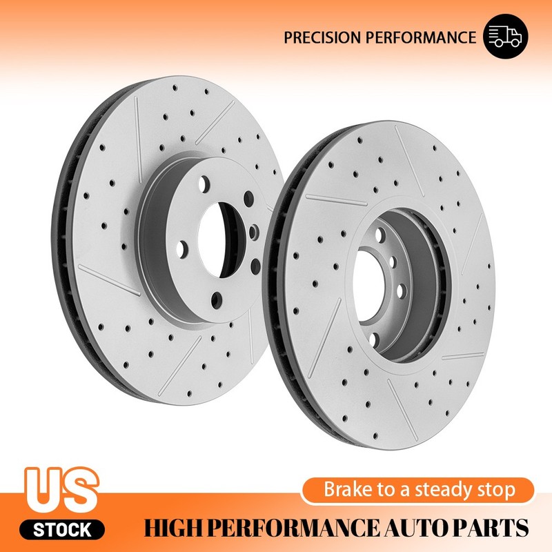 13.07″ Front Drilled Disc Brake Rotors Pair for 2011 2012 2013 2014-18 BMW X5 X6