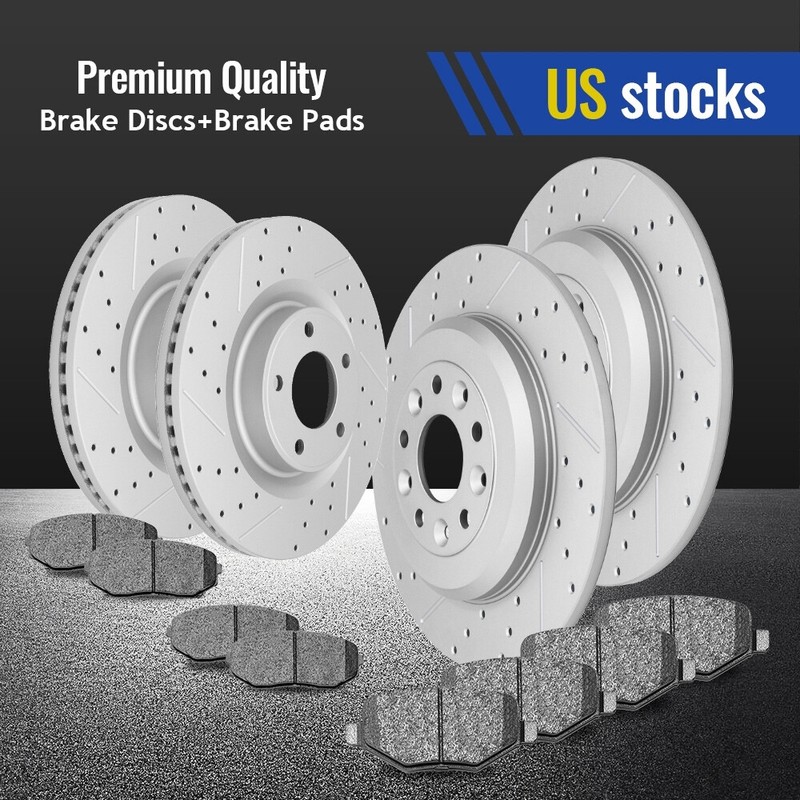 Front & Rear Rotors + Brake Pads for 2011 – 2014 Ford Edge Lincoln MKX