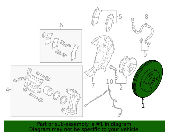 Genuine Toyota Disc Brake Rotor (Front) 43512-WB001 gallery