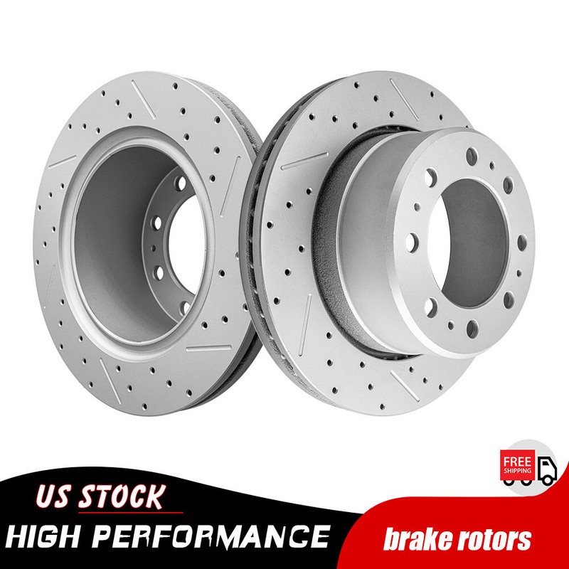 358mm Rear Drilled Disc Brake Rotors for Dodge Ram 2500 3500 8 Lug