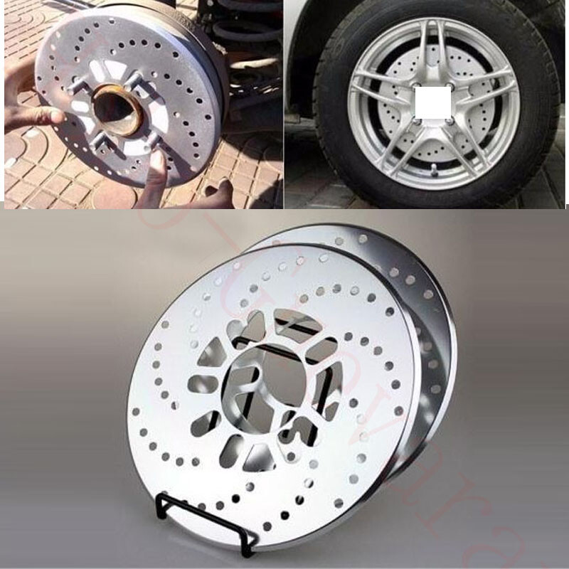 4X Silvery Aluminum Universal Car Racing Disc Decorative Brake Rotor Cover Drum