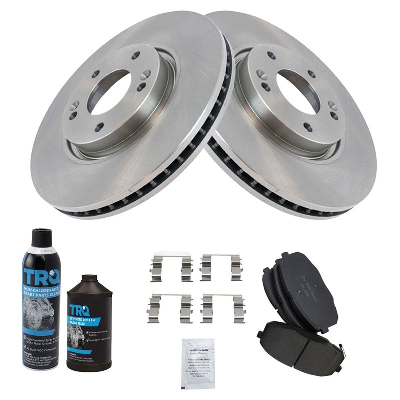Front Premium Posi Ceramic Disc Brake Pad & Rotor Kit w/Chemicals