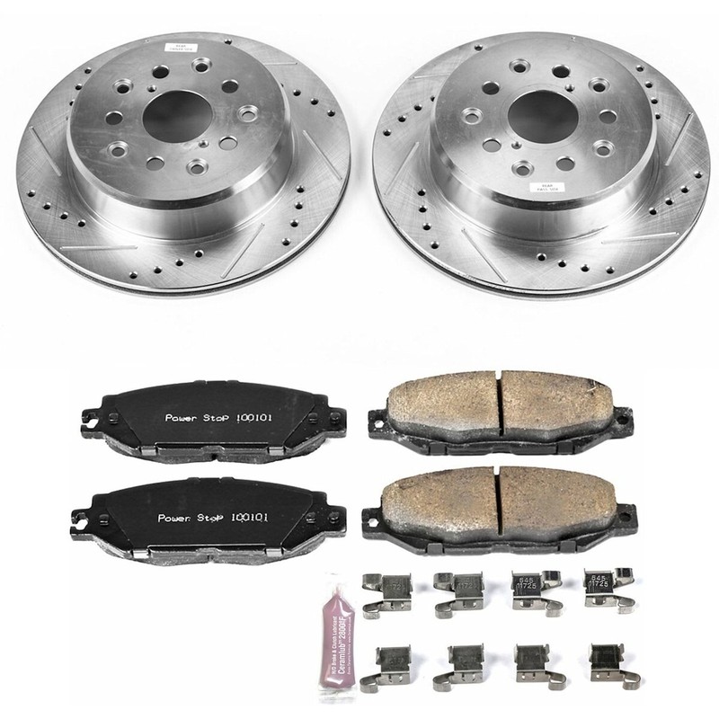 K1081 Powerstop 2-Wheel Set Brake Disc and Pad Kits Rear for Lexus LS400 93-94 gallery