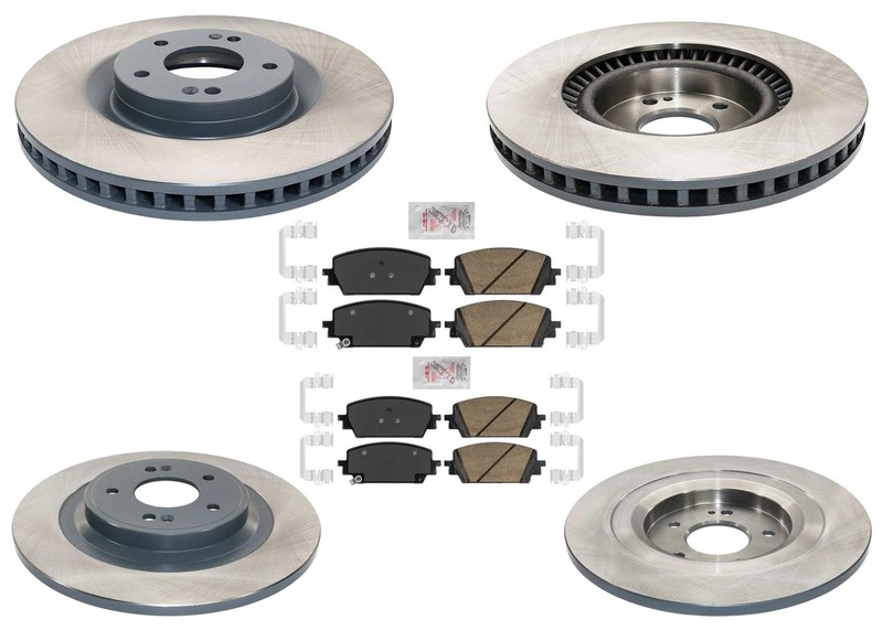 Coated Disc Brake Rotors & Disc Brake Pads Fits Hyundai Santa Cruz 2022 2023 24
