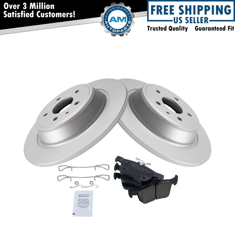 Rear Premium Posi Ceramic Brake Pad & Coated Rotor Kit for Ford Lincoln