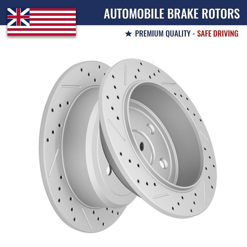 Rear Drilled & Slotted Disc Brake Rotors For 2007 – 2017 Jeep Wrangler 2018 JK