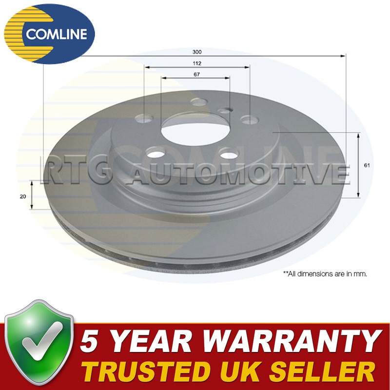 Comline Rear Brake Disc Fits BMW X1 2 Series X2 1.5 D 1.6 2.0 3.0 #1