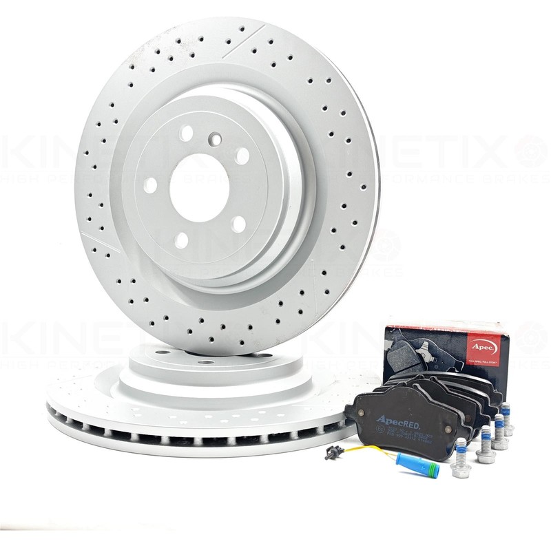 FOR MERCEDES GL63 GLE63 ML63 AMG REAR BRAKE DISCS PADS WEAR WIRE SENSOR 345mm