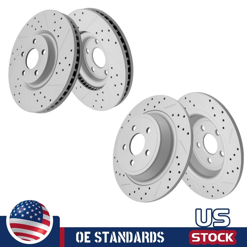 316mm For Lincoln Continental Ford Edge Front Rear Drilled Disc Brake Rotors Kit