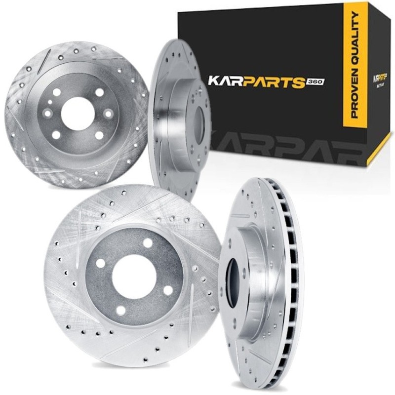 For BMW 325i/325is 1990 1991 Rotors | Silver | Drilled And Slotted Rotor Style