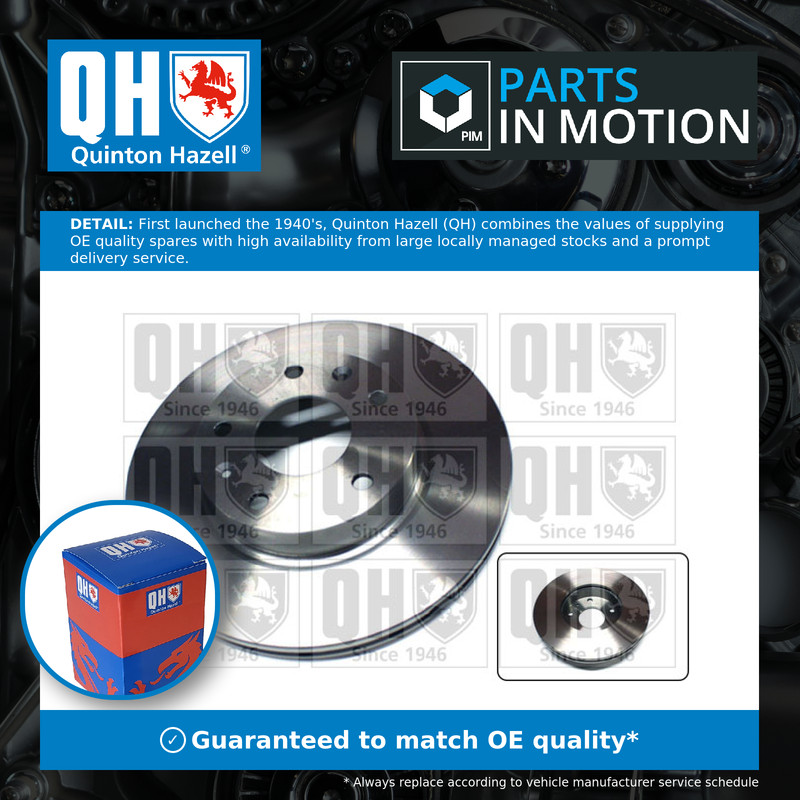 2x Brake Discs Pair Vented fits LAND ROVER FREELANDER L314 1.8 Front 98 to 06 QH