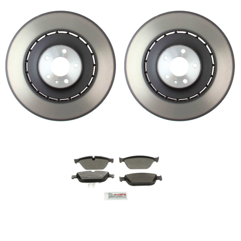 SHW Performance Front Disc Brake Rotors Bosch Semi-Met Pads For Audi A8 Quattro