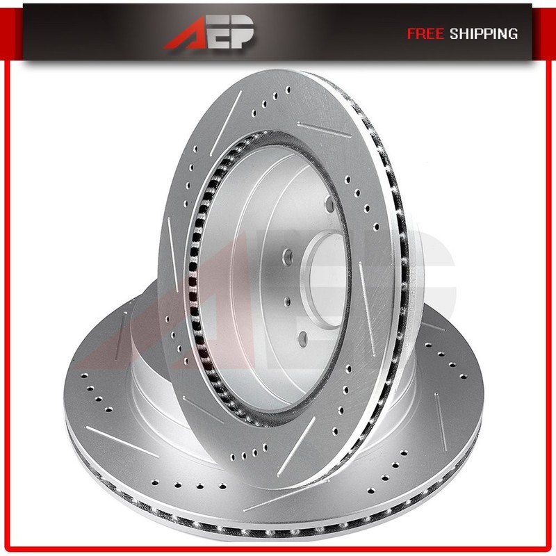 2 * Rear Drilled & Slotted Brake Rotors For Suzuki XL-7 Chevrolet Captiva Sport