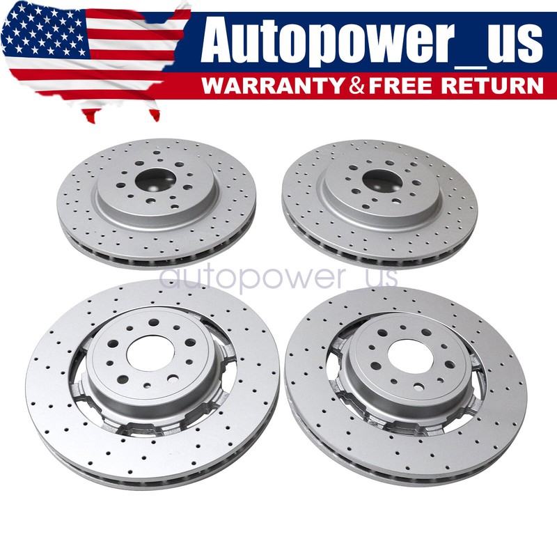 Front ＆ Rear Brake Rotors Fits For Maserati Granturismo GT & Quattroporte
