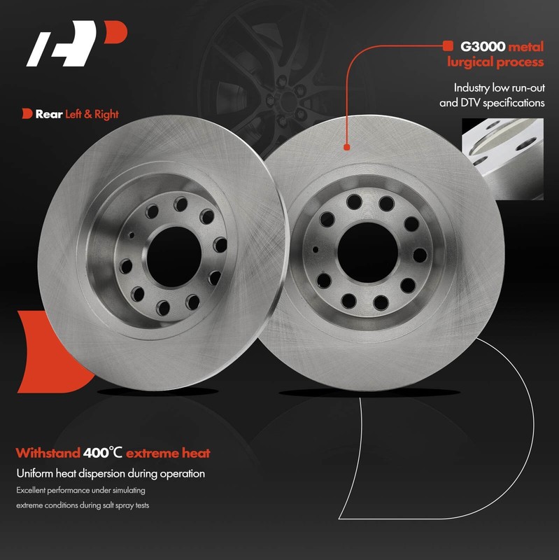 A-Premium Rear Disc Brake Rotors & Ceramic Pads for Volkswagen Jetta 2010 Passat gallery