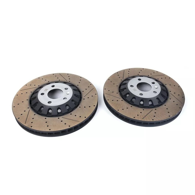 New Pair Set of 2 Front 375mm Drilled Brake Disc Rotors For 2018-2023 Audi RS5 gallery