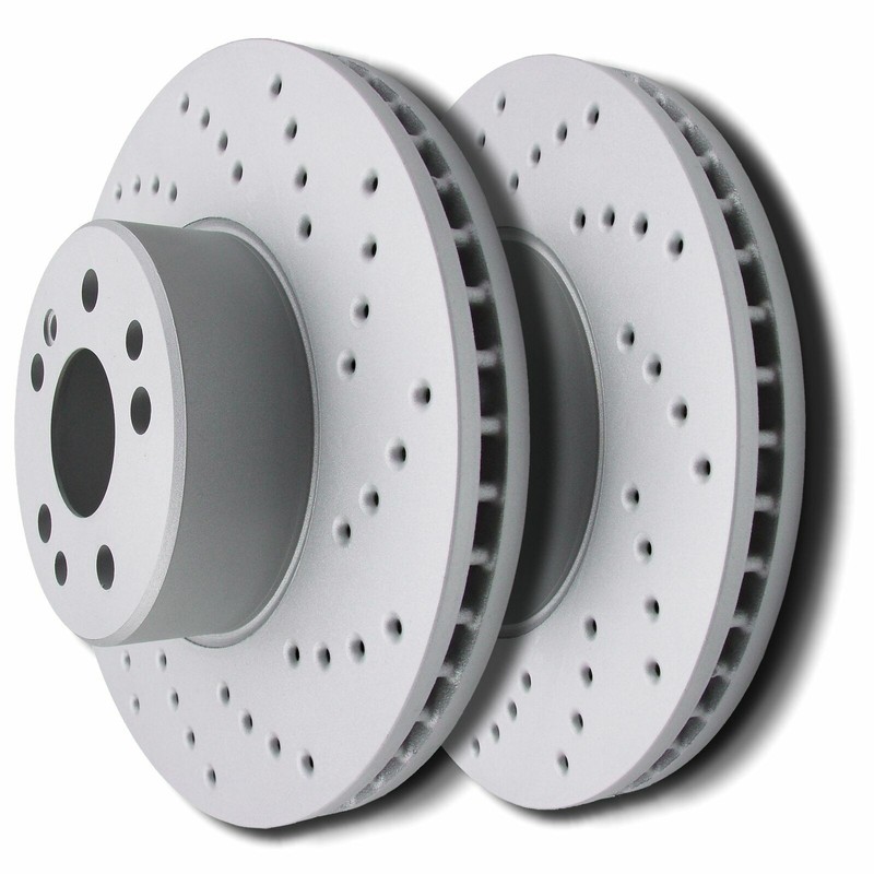 SP Performance C43-269 Cross Drilled Brake Rotors ZRC Coating L/R Pr Front