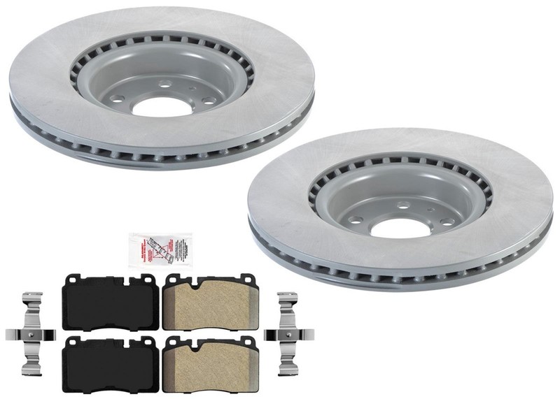 Front Coated Disc Brake Rotors Pads For Porsche Macan 2015 2020 w/ 345MM Rotors