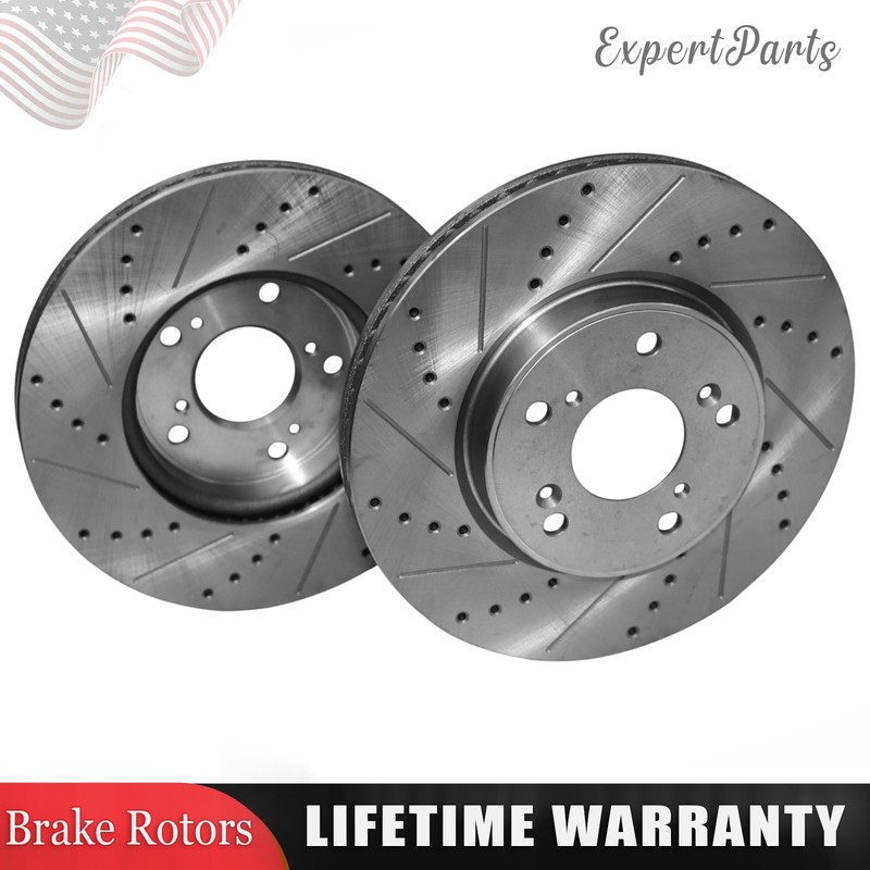 2pcs Front Drilled Brake Rotors for Honda Accord 2013 2016-2017 HR-V 2016-2022