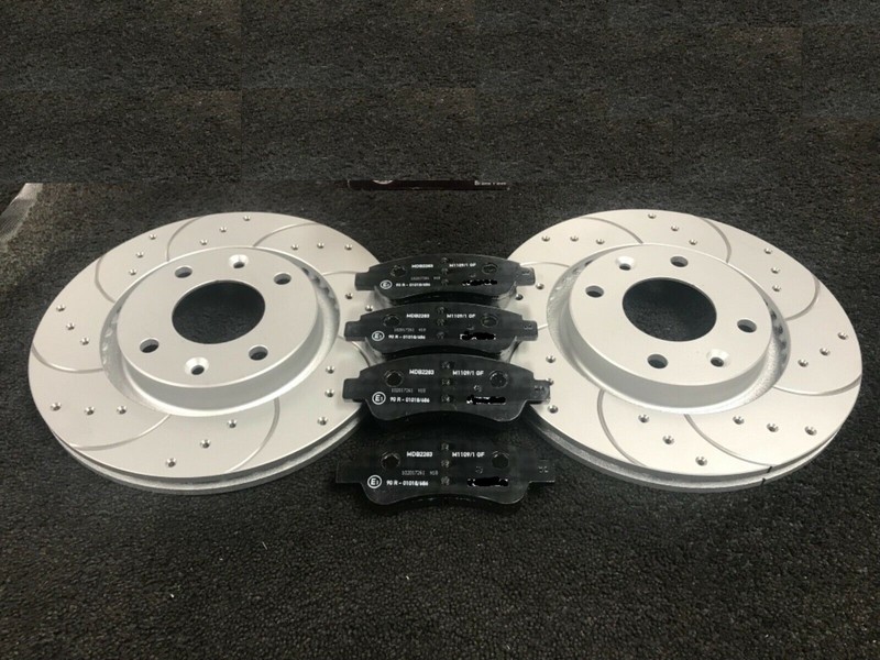 FOR VW GOLF R 2.0 MK7 MK8 REAR DRILLED GROOVED BRAKE DISCS AND REAR BRAKE PADS
