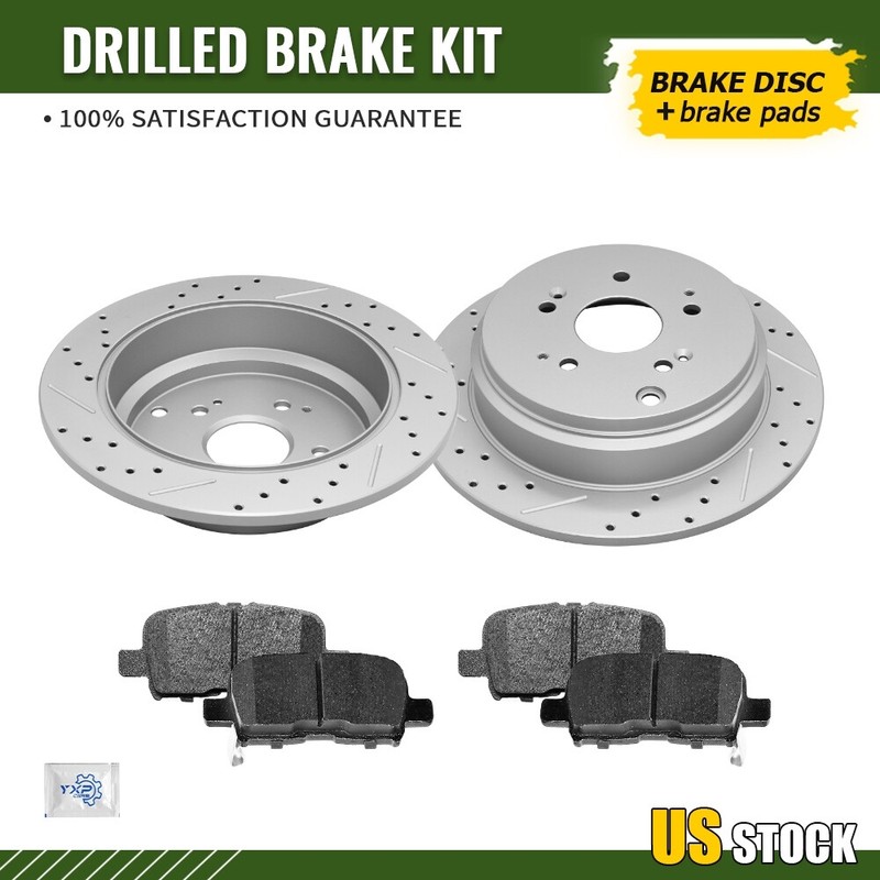 Rear Brake Disc Rotors Ceramic Brake Pads for 2002 2003 2004 Honda Odyssey