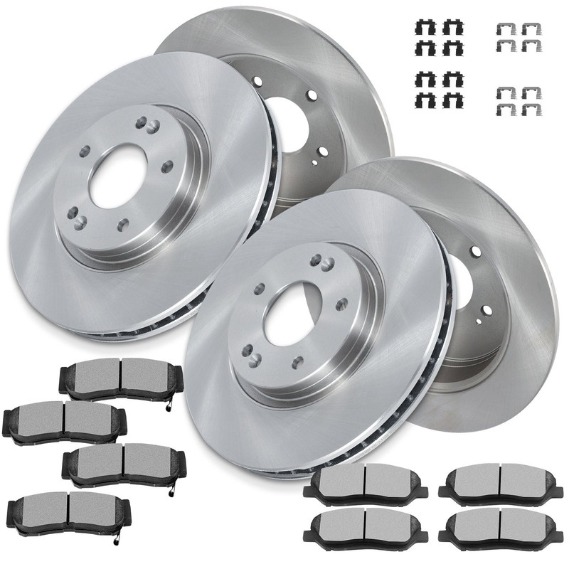 12X Front Rear Brake Pads Solid Rotors Fits Hyundai Santa Fe 2007 2008 2009 gallery
