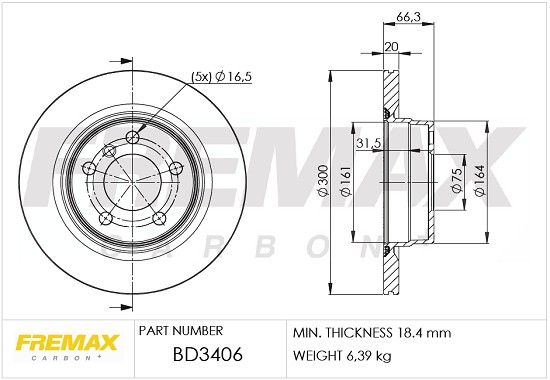 Remax BD-3406 Brake Disc for BMW
