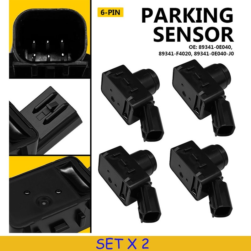 8PCS Fit 2023-2025 Toyota bZ8X Front Rear Bumper Park Assist Backup Sensor 6Pin