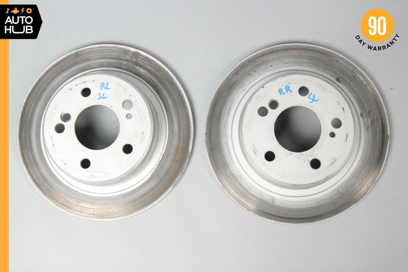 90-95 Mercedes R129 SL500 300SL Rear Brake Rotors Disc Left and Right Set OEM