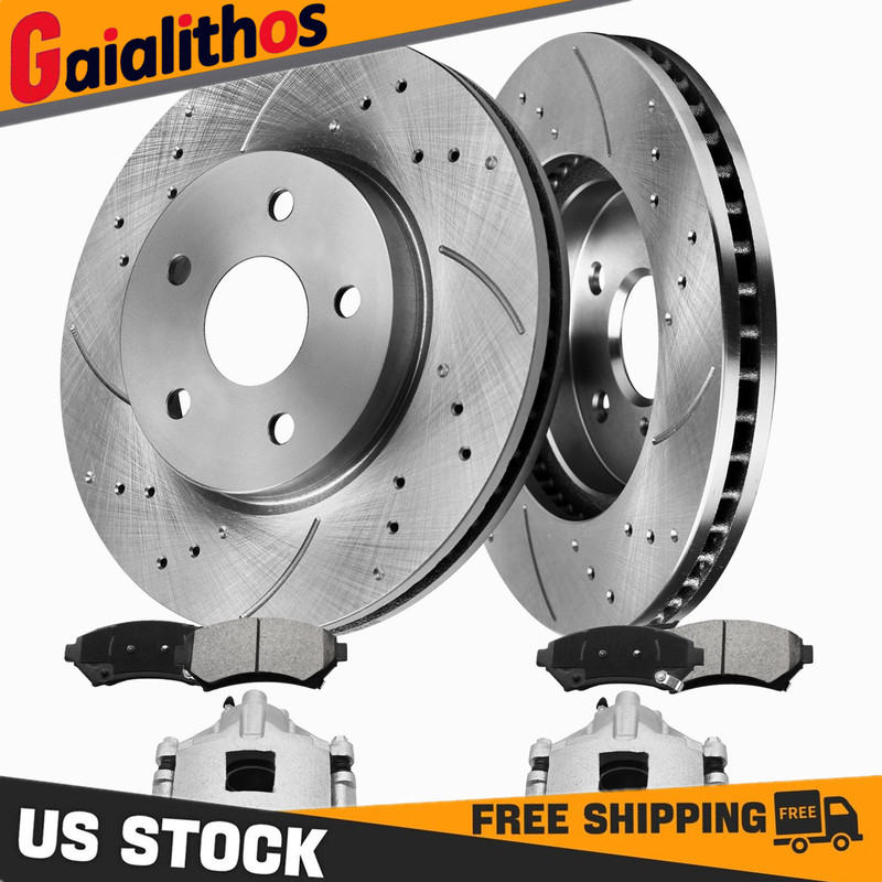 Front Disc Brake Rotor & Pads + Brake Caliper for Buick Chevrolet Olds Pontiac