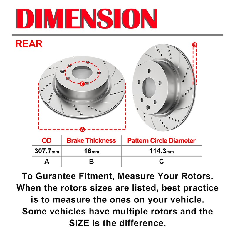Front+Rear Brake Rotors + Ceramic Pad for 2009 2010 2011 2016-2019 Nissan Maxima gallery