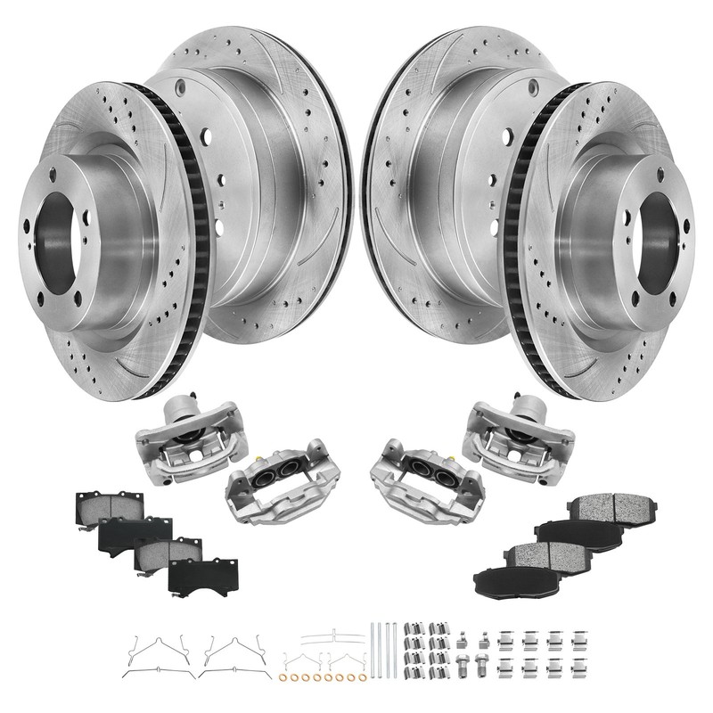 Front Rear Disc Rotors Pads w/ Calipers for 2008-2013 2014 2015 Toyota Sequoia gallery