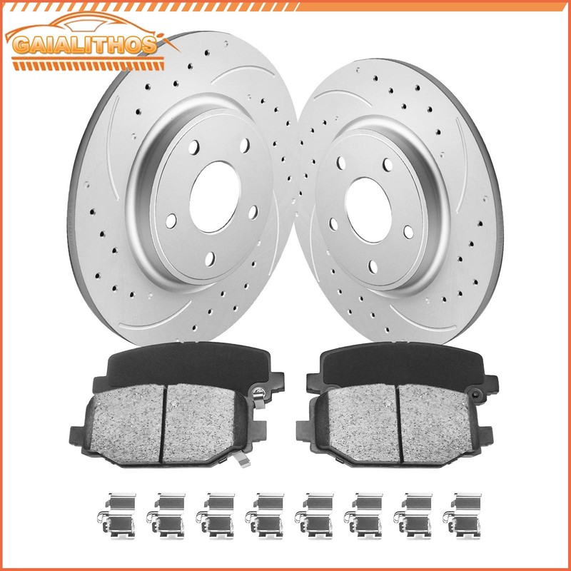 328mm Rear Disc Rotors + Ceramic Brake Pads for Dodge Grand Caravan Journey C/V