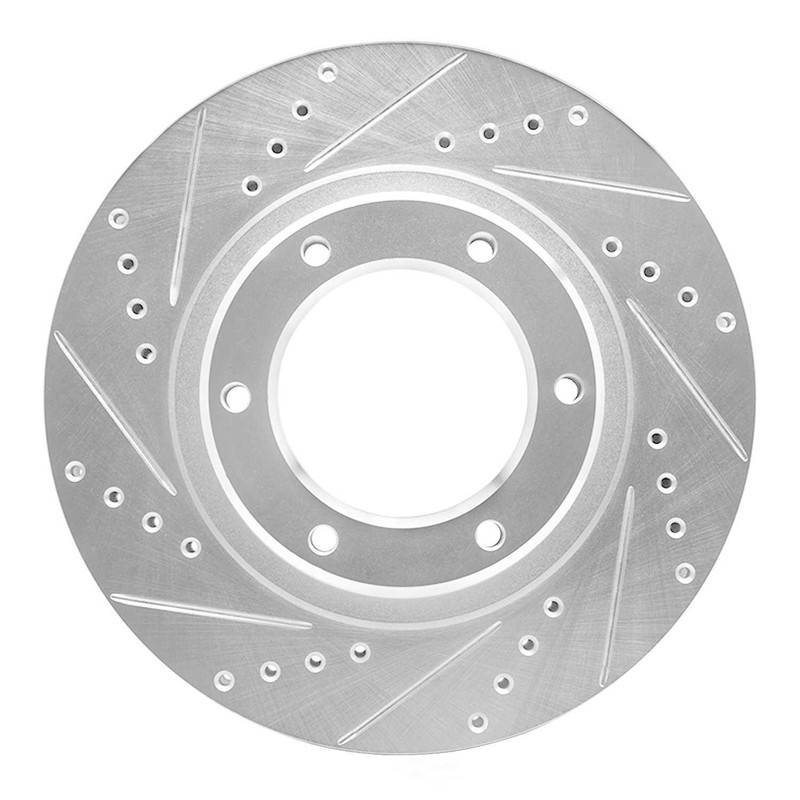 Disc Brake Rotor-Brake Rotor – Drilled And Slotted – Silver fits Land Cruiser