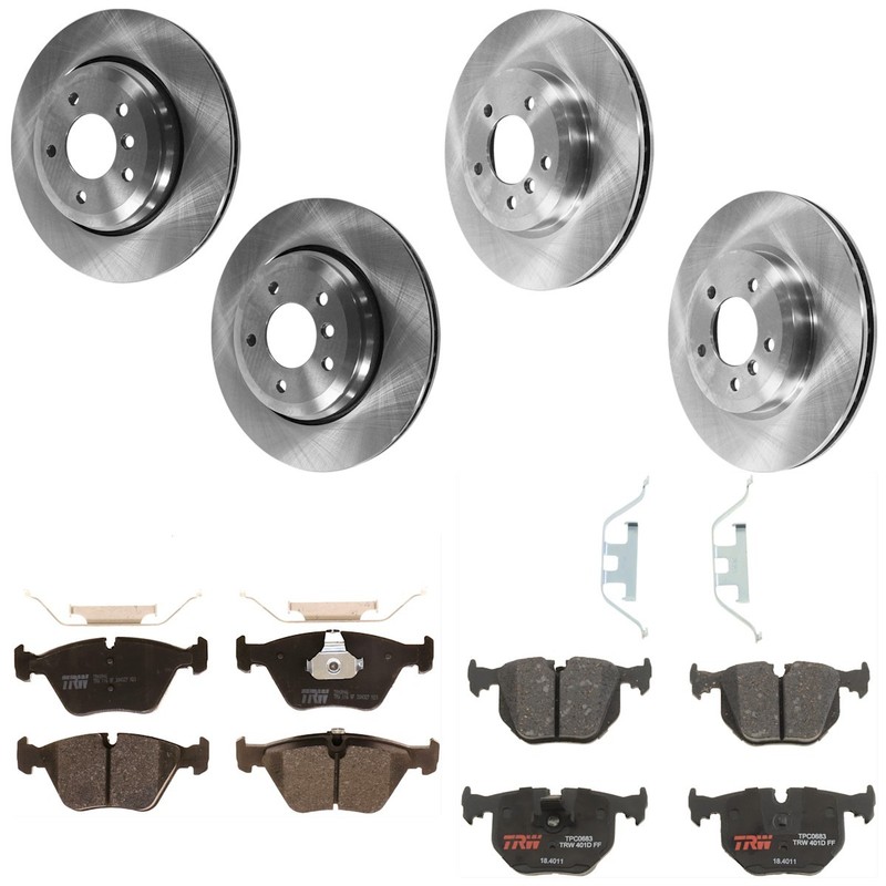 KIT-073024-1070 TRW Brake Disc and Pad Kit Front & Rear for 330 E46 3 Series BMW