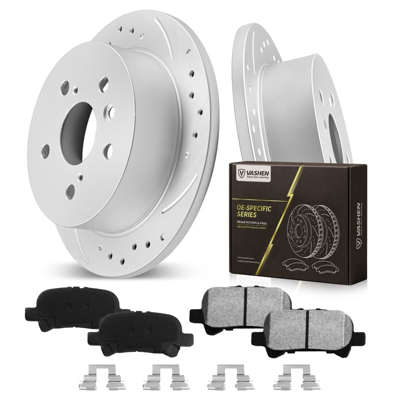 Rear Brake Kit Drilled Slotted Rotors Brake Pads for Toyota Camry Avalon Solara