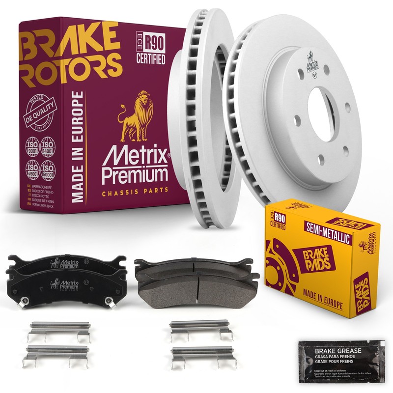 Front Brake Rotors + Disc Brake Pads Kit for Cadillac Escalade Chevrolet Astro