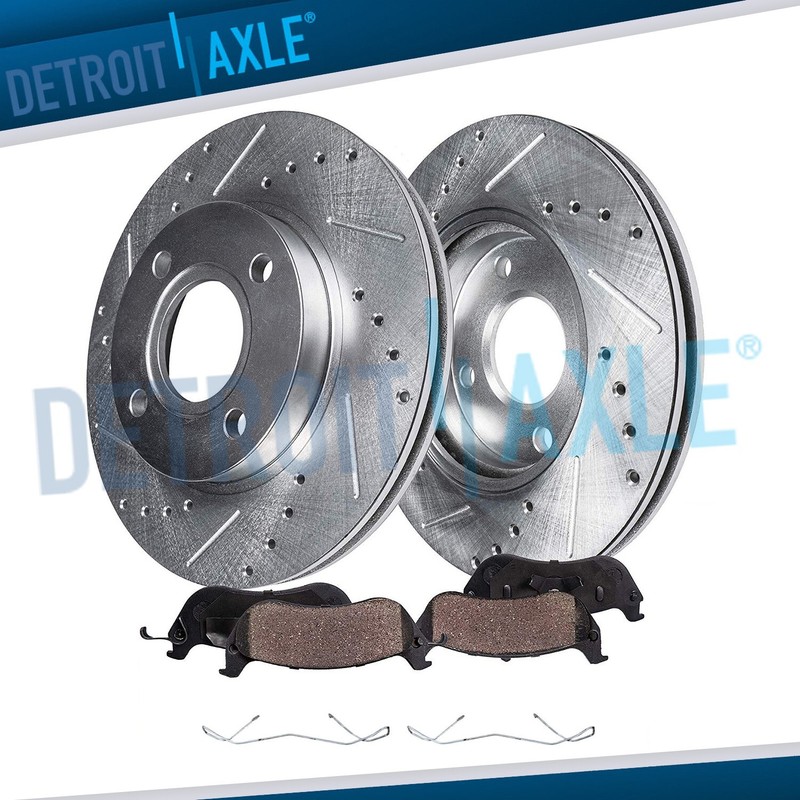 Front Drilled Disc Brake Rotors and Brake Pads Kit for 2018 – 2022 Ford EcoSport