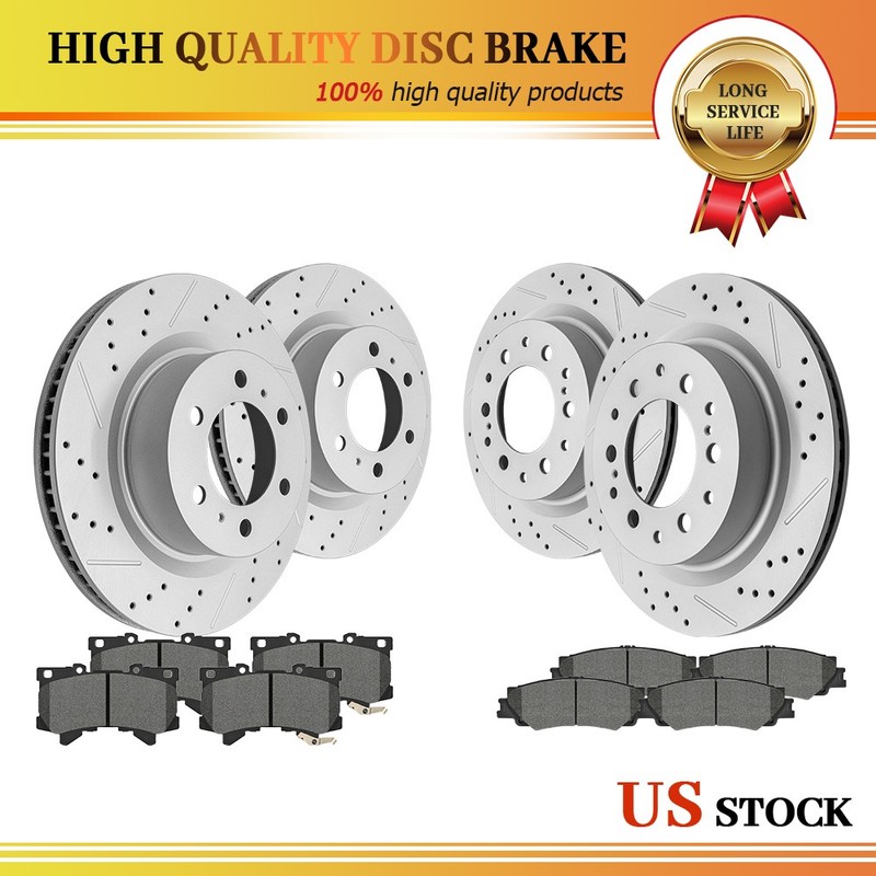 Front Rear Disc Rotors Brake Pads for 2023 Toyota Tundra Sequoia Lexus LX600