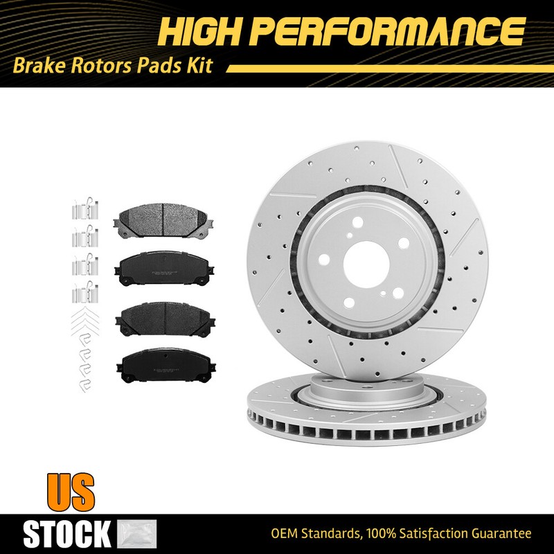 Front Disc Brake Rotors Ceramic Pads For Toyota Highlander Sienna Lexus RX350
