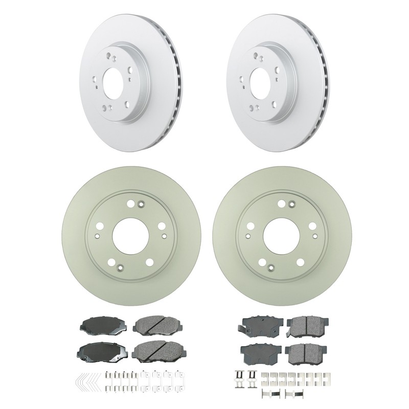 Bosch Front Rear Rotor Akebono ProACT Ceramic Brake Pad Kit for Accord FWD Sedan