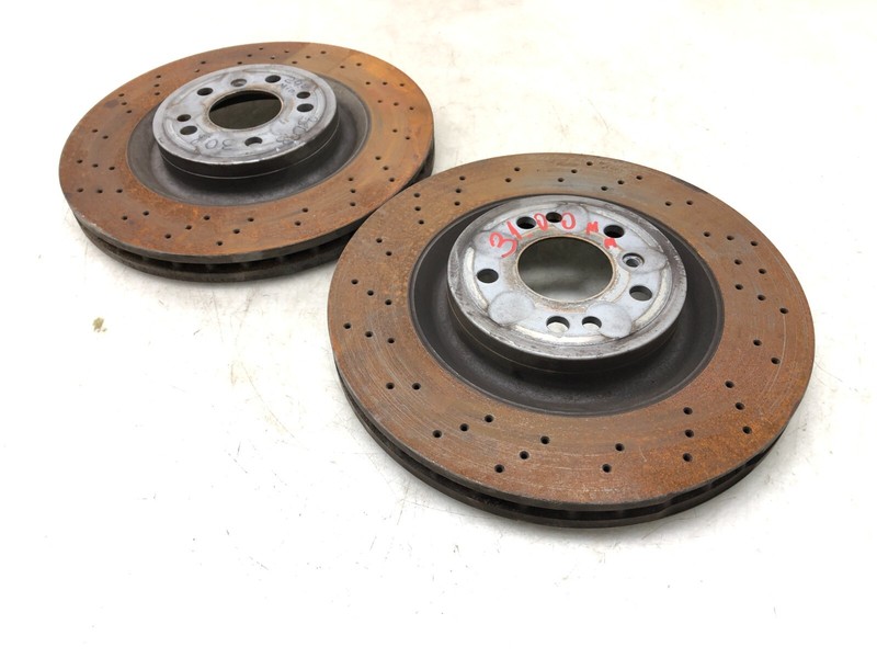 2013-2019 MERCEDES GLE W166 AWD LEFT RIGHT FRONT DISC BRAKE ROTORS SET X2 OEM. gallery