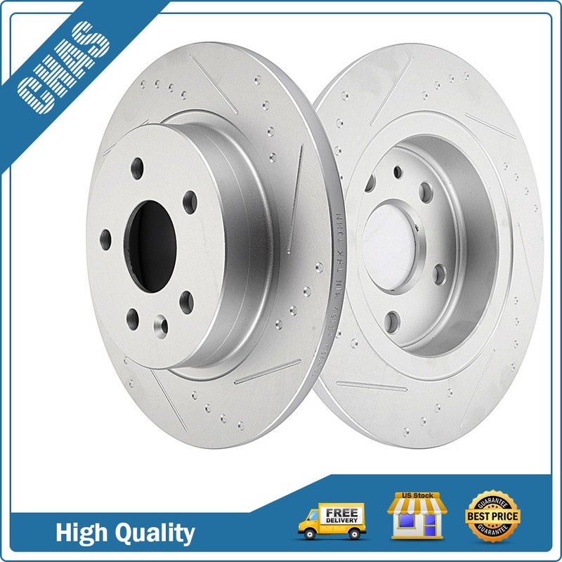 Rear Slotted Brake Rotors Discs Fits 2011-2019 Chevrolet Trax Cruze Buick Encore