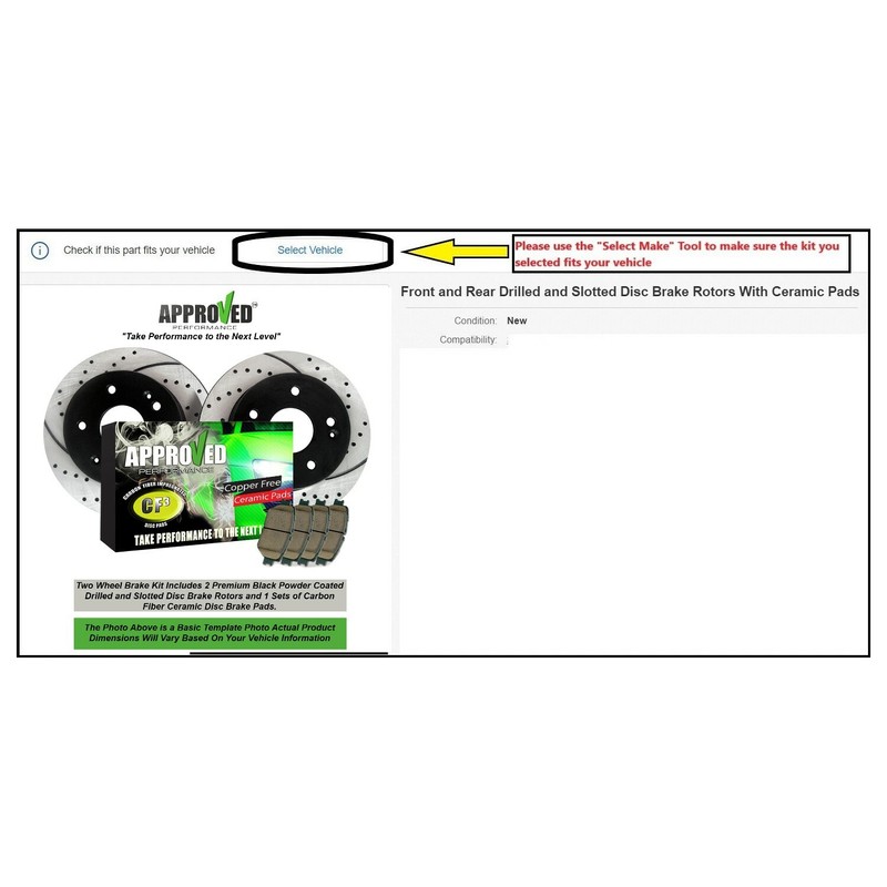 Front/Rear Drilled & Slotted Rotor Only set For 09-17 Acadia Enclave Traverse gallery