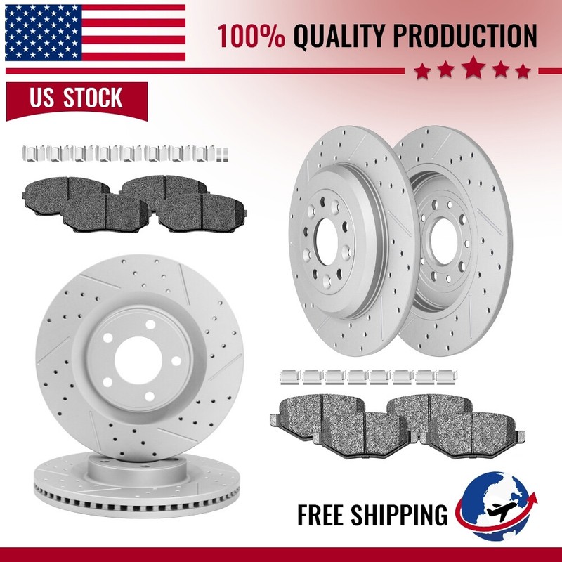 Front Rear Brake Rotors & Ceramic Pads For Lincoln Mkx 2011 2012 2013 2014 2015