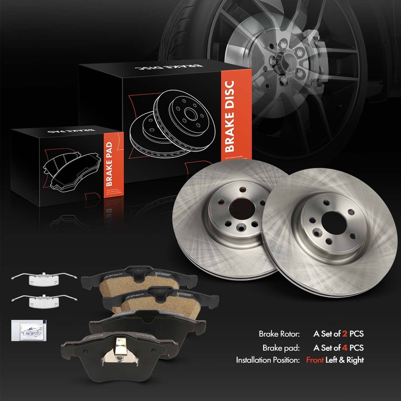 Front 336mm Disc Brake Rotors & Ceramic Brake Pad for Volvo XC70 S60 S80 V60 V70 gallery