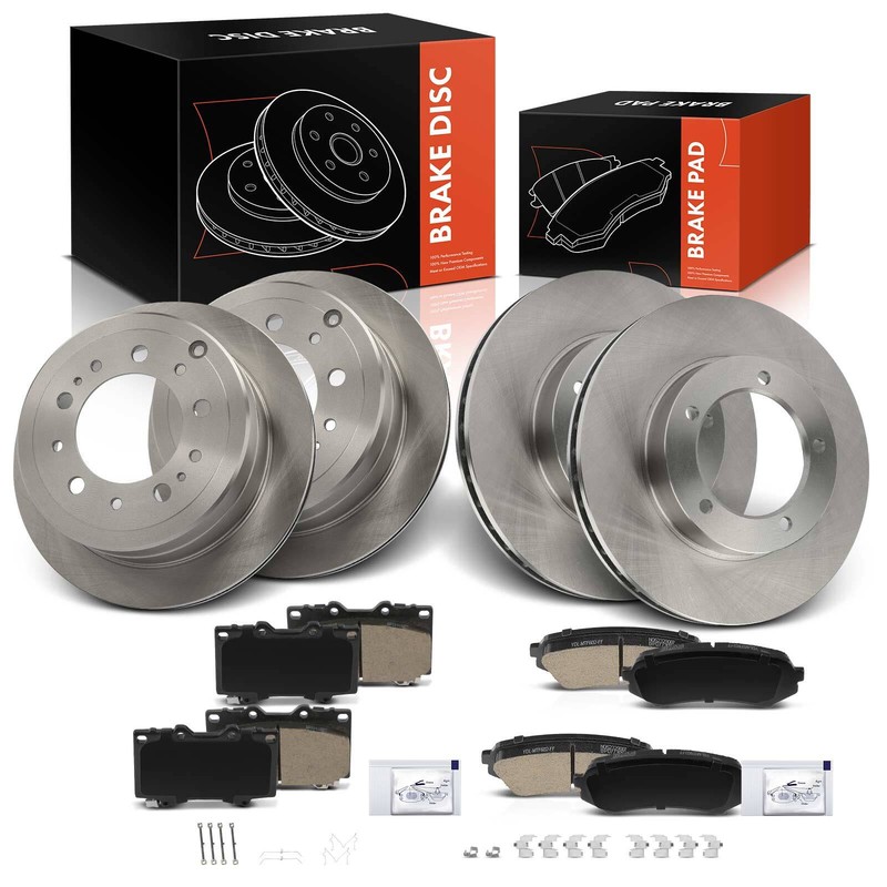 12x Front & Rear Disc Brake Rotor & Ceramic Brake Pad for Toyota Lexus 1998-2007