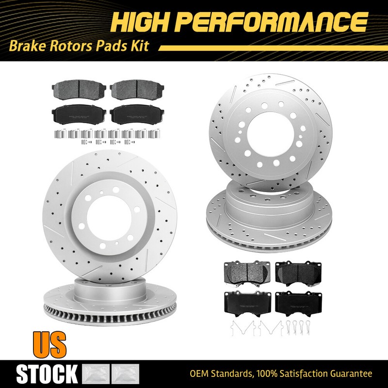 Front Rear Disc Brake Rotors + Ceramic Pads For Lexus GX460 Toyota 4Runner 10-23